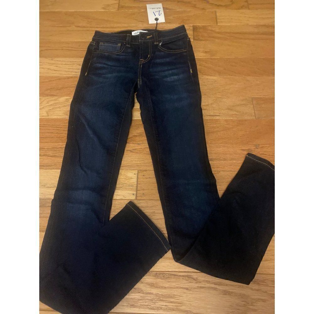 NWT Relentless dark wash cotton blend mid - rise long straight leg jeans size 21
